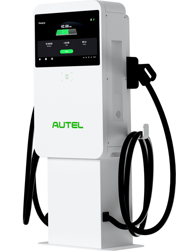 AUTEL MAXICHARGER: DUAL CCS | TETHERED | 47kW (DC) | PEDESTAL INCL