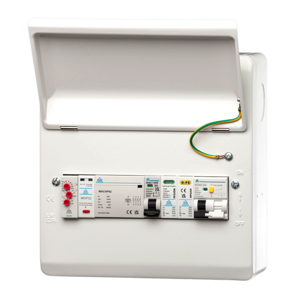 WCED PME LOSS UNIT: 10 MOD | C40 RCBO | SPD | PME RELAYS+LOAD BALANCE