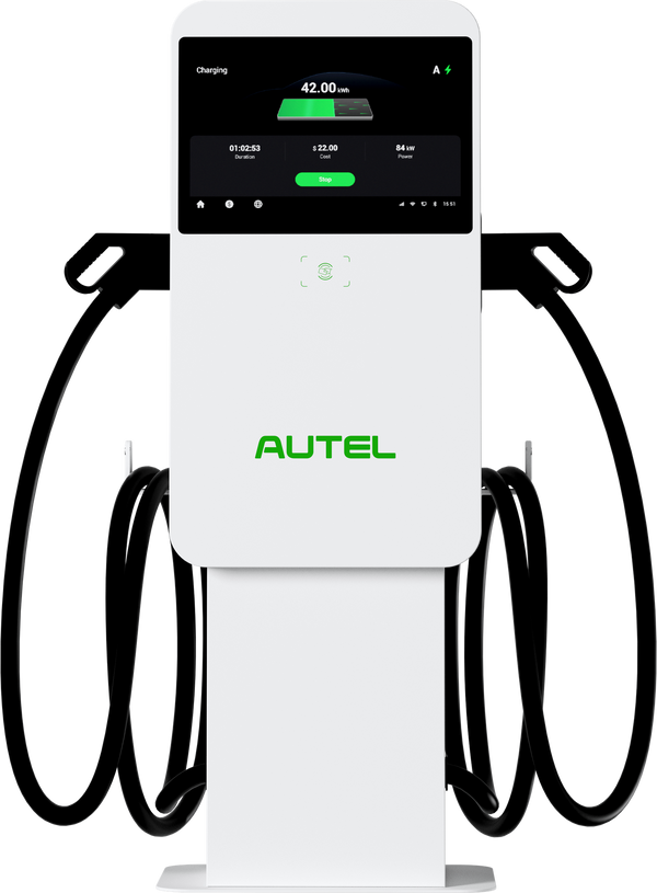 AUTEL MAXICHARGER: DUAL CCS | TETHERED | 47kW (DC) | PEDESTAL INCL