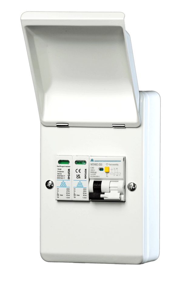 WCED 4-WAY A TYPE RCBO EV PROTECTION UNIT+SURGE PROTECTION - voltaev.co.uk